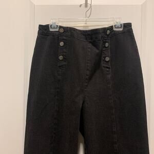 Boden the helston sailor wide leg charcoal black jeans with buttons like new 14